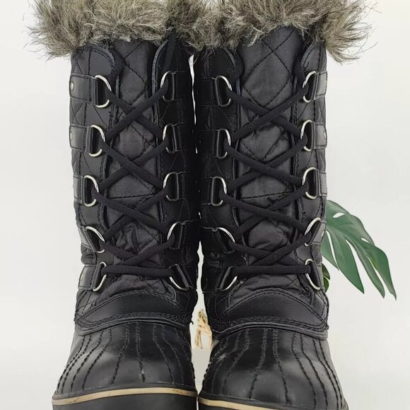 Sorel Women's Tofino II Black Waterproof Faux Fur Winter Snow Boots Size 8.5 US - Picture 5 of 12